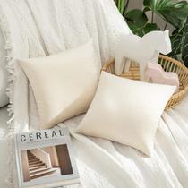 Pacote de 2 capas de travesseiro de veludo MIULEE com 2 cremes de 30x30 cm Pacote de 2 capas de travesseiro de veludo MIULEE com 2 cremes de 30x30 cm