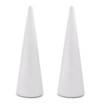 Pacote de 2 cones de espuma Crafare de 10 x 34 cm para decoração artesanal Pacote de 2 cones de espuma Crafare de 10 x 34 cm para decoração artesanal