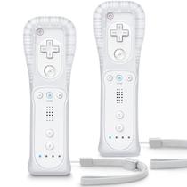Pacote de 2 controles remotos Wii TIANHOO com capa de silicone branca