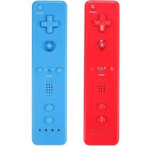 Pacote de 2 controles remotos Wii Yosikr para Wii/Wii U - vermelho/azul