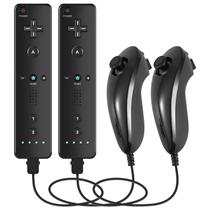 Pacote de 2 controles Wii Hiyuky com 2 Nunchucks para Wii/Wii U