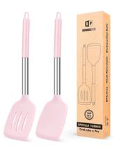 Pacote de 2 espátulas de silicone Solid Turner BUNDLEPRO Pink