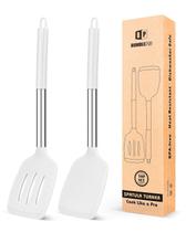 Pacote de 2 espátulas de silicone Solid Turner BUNDLEPRO White