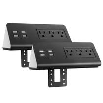 Pacote de 2 faixas de alimentação Emerising para montagem na borda da mesa com USB 4A