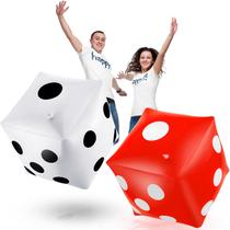 Pacote de 2 Game Dice Aoriher, Jumbo, inflável, 30 cm, PVC Pacote de 2 Game Dice Aoriher, Jumbo, inflável, 30 cm, PVC