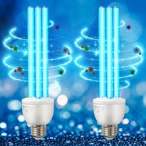 Pacote de 2 lâmpadas Qualirey 25W UVC Ozone 110V E26 E27 Pacote de 2 lâmpadas Qualirey 25W UVC Ozone 110V E26 E27