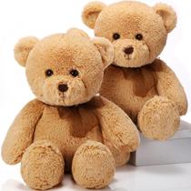 Pacote de 2 pelúcias de urso de pelúcia HyDren, 45 cm, fofinho com laço, marrom