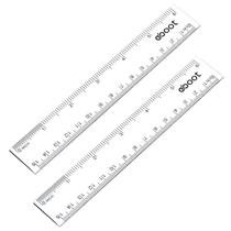 Pacote de 2 polegadas com régua de plástico eBoot para escritório escolar estudantil