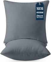 Pacote de 2 roupas de cama Throw Pillows Insert Utopia, cinza, 40x40cm