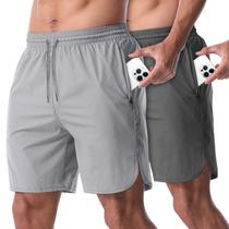 Pacote de 2 shorts de corrida CANGHPGIN para homens de 7 polegadas com bolsos Pacote de 2 shorts de corrida CANGHPGIN para homens de 7 polegadas com bolsos