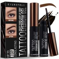 Pacote de 2 tatuagens semipermanentes em gel para sobrancelhas Cilrofelr Brown Pacote de 2 tatuagens semipermanentes em gel para sobrancelhas Cilrofelr Brown