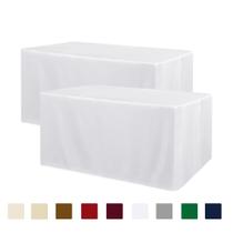 Pacote de 2 toalhas de mesa Obstal para mesa retangular de 6 pés branca