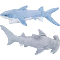 Pacote de 2 tubarões de pelúcia Mako 35 cm e Hammerhead 33 cm Pacote de 2 tubarões de pelúcia Mako 35 cm e Hammerhead 33 cm
