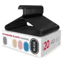 Pacote de 20 cabides de plástico Sharpty Durable - Preto Pacote de 20 cabides de plástico Sharpty Durable - Preto