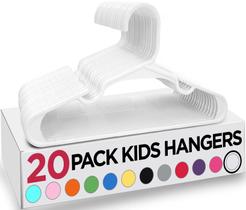 Pacote de 20 cabides infantis Utopia Home plástico branco de 29,2 cm