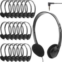 Pacote de 20 fones de ouvido Flutesan com fio na orelha para sala de aula, pretos