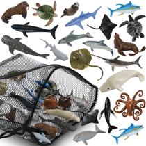 Pacote de 20 Sea Creature Toys Civaner com bolsa de malha para crianças Pacote de 20 Sea Creature Toys Civaner com bolsa de malha para crianças
