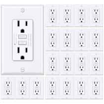 Pacote de 20 tomadas GFCI Outlet BESTTEN 15A com indicador LED branco ETL