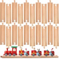 Pacote de 20 trilhos de trem de madeira Kugliwa para a maioria dos principais trens de brinquedo Pacote de 20 trilhos de trem de madeira Kugliwa para a maioria dos principais trens de brinquedo