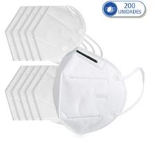 Pacote de 200 Máscaras Descartáveis KN95 PFF2 Com Clipe