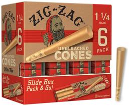 Pacote de 216 cones não branqueados pré-laminados ZIG-ZAG de 1 1/4