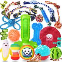 Pacote de 23 brinquedos para mastigar cães KIPRITII para dentição de cachorros com corda Pacote de 23 brinquedos para mastigar cães KIPRITII para dentição de cachorros com corda