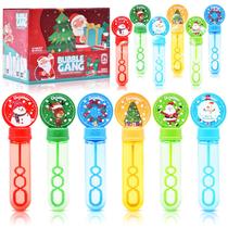 Pacote de 24 Christmas Bubble Wands Wobeny para crianças com designs