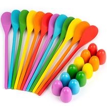 Pacote de 24 jogos de corrida Easter Egg and Spoon para crianças KXCOFTXI Pacote de 24 jogos de corrida Easter Egg and Spoon para crianças KXCOFTXI