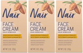Pacote de 3, 60 ml, creme facial, removedor de cabelo