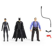 Pacote de 3 bonecos de ação DC Comics Batman com Batman de 4”, Selina Kyle e o Pinguim