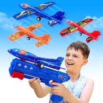 Pacote de 3 brinquedos lançadores de avião LJZJ com LED Foam Glider de 6 anos ou mais Pacote de 3 brinquedos lançadores de avião LJZJ com LED Foam Glider de 6 anos ou mais
