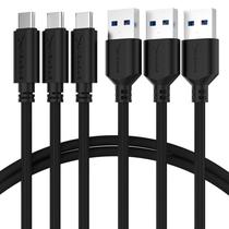 Pacote de 3 cabos SABRENT 22AWG Premium de 1 m USB-C para USB A 3.0