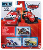 Pacote de 3 Disney Cars Mini Racers (Grc Racers 3 Raoul CaRoule, Max Schnell e Cruz Ramirez)