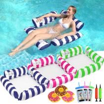 Pacote de 3 flutuadores de piscina infláveis para adultos com porta-copos