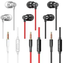Pacote de 3 fones de ouvido Earbuds LyFlux com microfone e controle remoto Pacote de 3 fones de ouvido Earbuds LyFlux com microfone e controle remoto