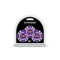 Pacote de 3 marcadores de bolas de golfe Team Golf NCAA LSU Tigers Pacote de 3 marcadores de bolas de golfe Team Golf NCAA LSU Tigers