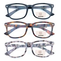 Pacote de 3 óculos de leitura bifocais FEIVSN para mulheres e homens +2,50