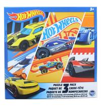 Pacote de 3 puzzles Hot Wheels para crianças (24, 48, 100 peças) Pacote de 3 puzzles Hot Wheels para crianças (24, 48, 100 peças)