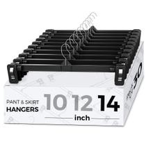 Pacote de 30 calças Hangers Titan Mall, 14 cm, plástico preto com clipes Pacote de 30 calças Hangers Titan Mall, 14 cm, plástico preto com clipes