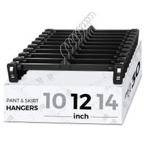 Pacote de 30 calças Hangers Titan Mall com clipes de plástico preto de 30 cm