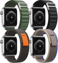 Pacote de 4 Alpine Trail Loop Compatível com Apple Watch Band 38mm 40mm 41mm 42mm 44mm 45mm 49mm Substituição Mulheres H
