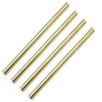Pacote de 4 barras de torno redondas de latão sólido de 9,5 mm x 10 cm