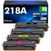 Pacote de 4 cartuchos de toner em kalfa 218A 218X de alto rendimento com chip Pacote de 4 cartuchos de toner em kalfa 218A 218X de alto rendimento com chip