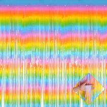 Pacote de 4 cortinas com franjas metálicas Rainbow, 1 m x 2,5 m AIKENLIN