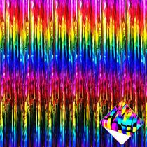 Pacote de 4 cortinas com franjas metálicas Rainbow, 1 m x 2,5 m AIKENLIN