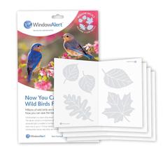 Pacote de 4 folhas com decalque anticolisão WindowAlert Leaf Medley