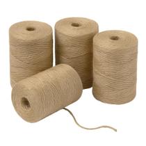 Pacote de 4 Jute Twine String Gardzen (400 m no total) para artesanato e jardim