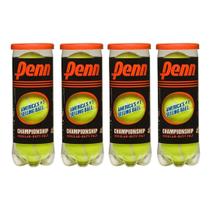 Pacote de 4 latas de bolas de tênis PENN Championship Regular-Duty Pacote de 4 latas de bolas de tênis PENN Championship Regular-Duty