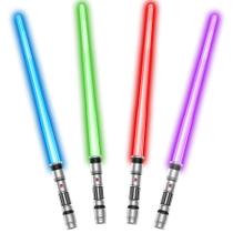 Pacote de 4 Light up Sword Sabre Bakatatoyz com FX Sounds Kid Adult