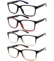 Pacote de 4 óculos de leitura Readersoul para homens com ampliação de 2,25